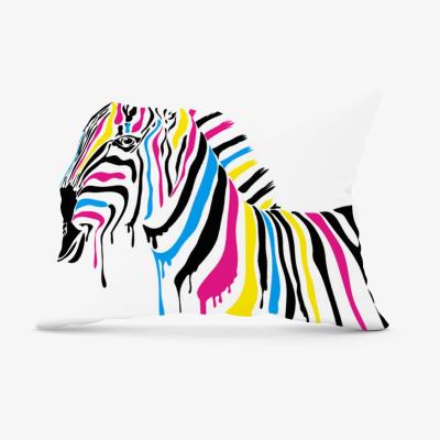 The Range Multi Coloured Zebra Cushion - Grey / 28cm