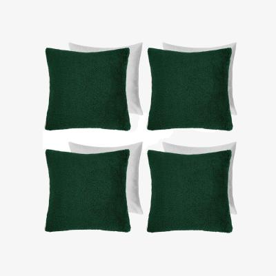 The Range Pack Of Teddy Filled Cushions - Dark Green / 4