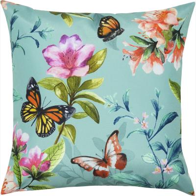 The Range Botanical Butterfly Outdoor Cushion - Duck Egg
