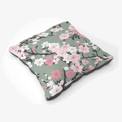 The Range Pink Floral Abstract Pattern Floor Cushion - Pink