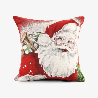 The Range Noel Square Luxury Chenille Xmas Santa Gifts Filled Cushion - Red