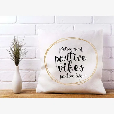 The Range Positive Mind, Vibes, Life Cushion - White / 60cm
