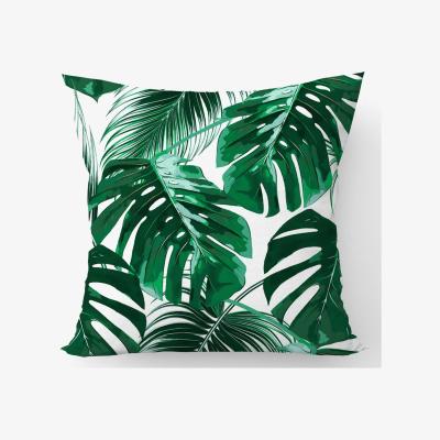 The Range Tropical Jungle Leaf Pattern Cushion - Green / 45cm