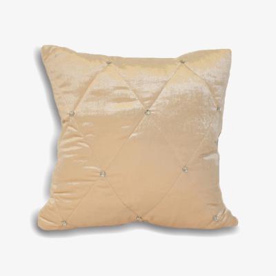 The Range Diamante Quilted Cushion - Cream