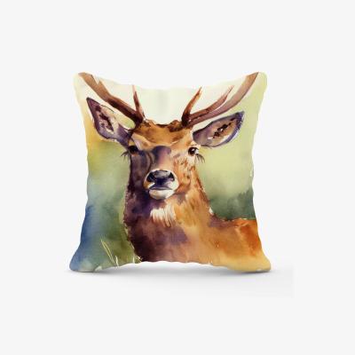 The Range Splendid Stag Watercolour Cushion - Yellow