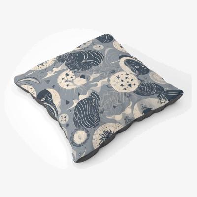 The Range Abstract Moon and Stars Floor Cushion - Grey