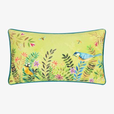 The Range Daisy Hill Meadow Tales Printed Cushion - Spring Green / 80 Feather 20 Polyester
