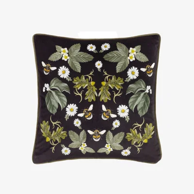 The Range Braywick Printed Velvet Cushion - Mirror / AnimalFloral / 80 Feather 20 Polyester