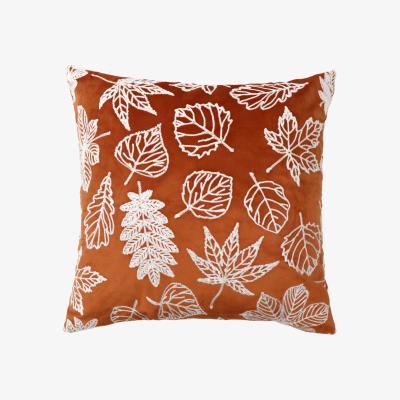 The Range Hazel Embroidered Cushion - Rust