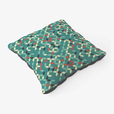 The Range Geometric Pattern Design Floor Cushion - Green