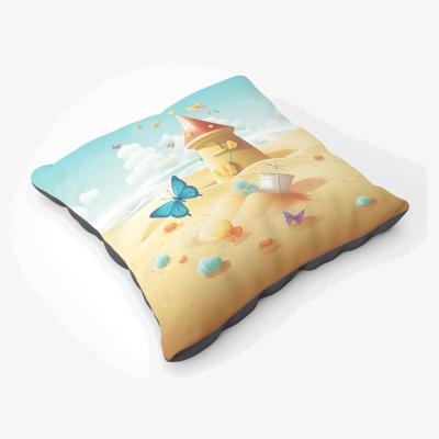 The Range Butterflies On A Beach Holiday Floor Cushion - Yellow