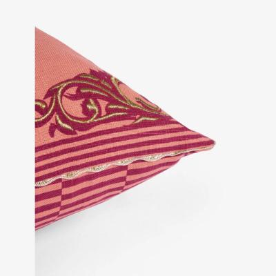 Rockett St George Pink & Gold Embroidered Bad Decisions Cushion