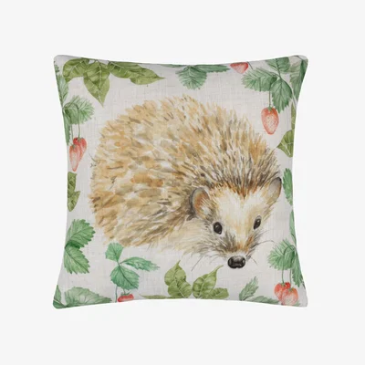 The Range Grove Hedgehog Printed Cushion - Natural / Polyester