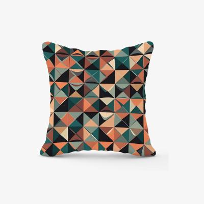 The Range Geometric Print Pattern Cushion - Green / 45cm