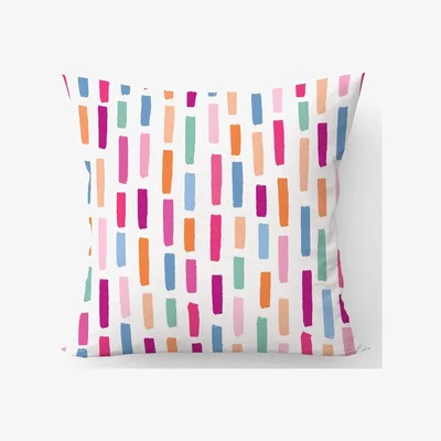 The Range Vertical Abstract Brush Pattern Cushion - Pink / 60cm