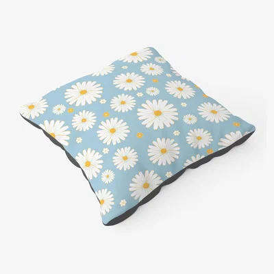 The Range Summer Daisy Pattern Floor Cushion - Blue