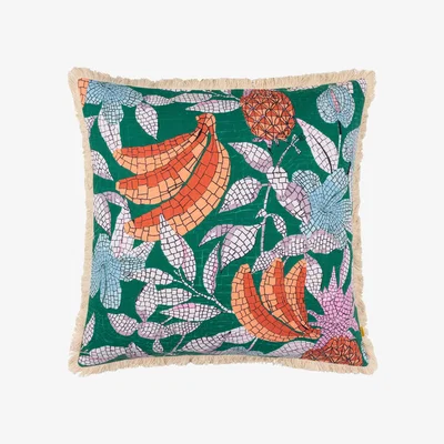 The Range Cypressa Floral Mosaic Cushion - Teal / Dry CleanMachine Washable (30 degrees max), Low Tumble Dry, Do Not Iron. / 80 Feather 20 Polyester / 80 Polyes