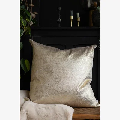 Rockett St George Gold Metallic Velvet Cushion