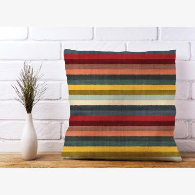 The Range Multicolour Striped Brish Pattern Cushion - Grey / 45cm