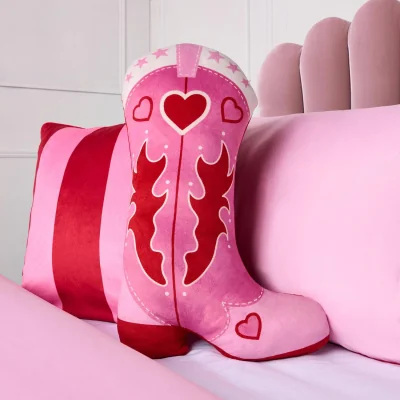 The Range OHS Cowboy Boot Cushion - Pink - Pink