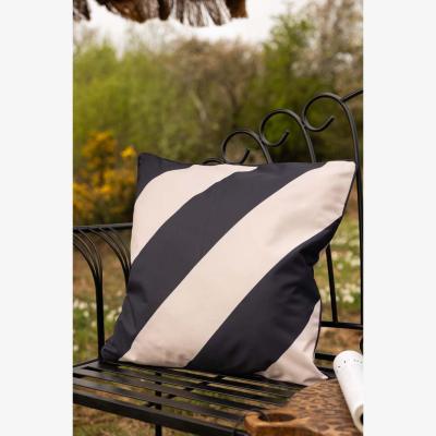 Rockett St George Black & Natural Stripe Outdoor Cushion