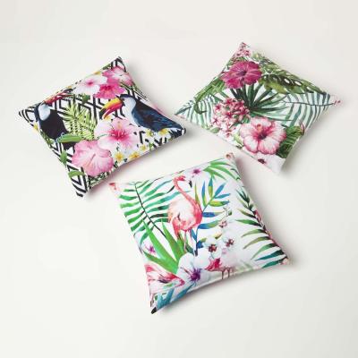 The Range Pink Flamingo Outdoor Cushion - Green