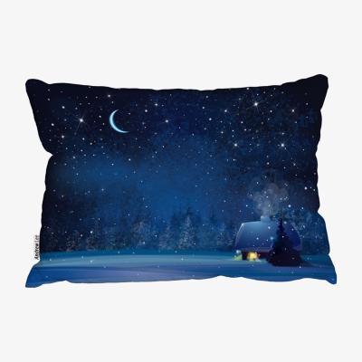 The Range Night Winter Landscape Stylish Cushion - Blue