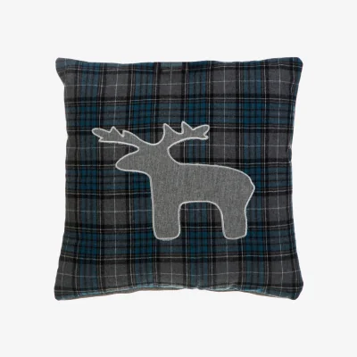 The Range Heritage Stag Cushion - Blue