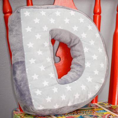 The Range Letter Cushion D - Grey/White