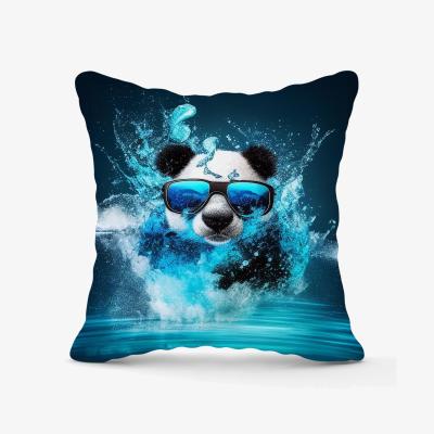 The Range Panda With Glasses Splashart Water  Outdoor Cushion - Blue / 60cm