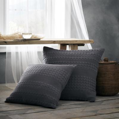 The Range Amara Filled Waffle Square Cushion - Grey