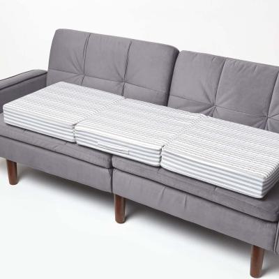 The Range Striped Cotton Orthopaedic Foam Booster Cushion - Grey Stripe / 150cm