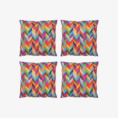 The Range Rainbow Herringbone Outdoor Cushion (Set of 4) - Orange