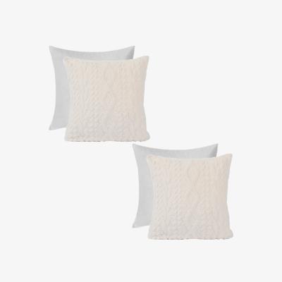 The Range Pack Of Cable Knit Filled Cushions - Cream / 2