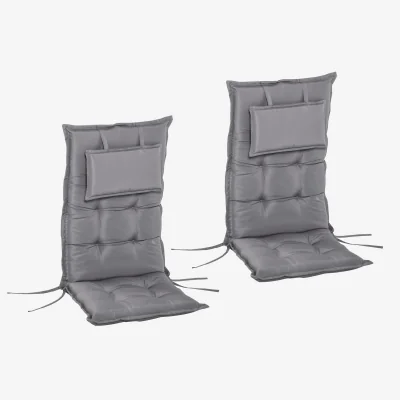 The Range Set of 2 Garden Chair Cushion Seat - Dark Grey