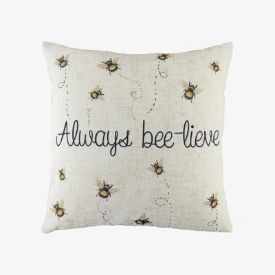 The Range Beelieve Printed Cushion - White / 80 Feather 20 Polyester / 80 Polyester 20 Feather