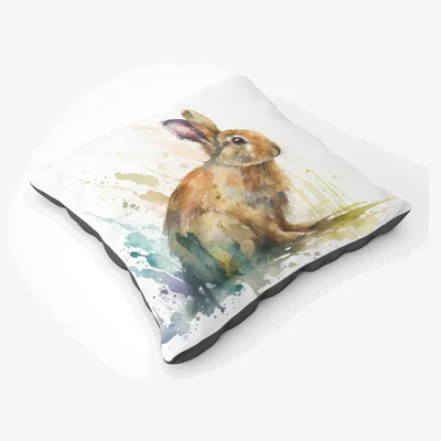 The Range Rabbit Splash Watercolour Floor Cushion - Neutral