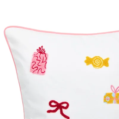 The Range Christmas Treats Embellished Cushion - White