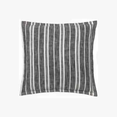 The Range Hebble Striped Feather Rich Cushion - Black