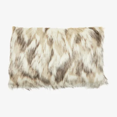 The Range Bosie Lamina Natural Rectangular Fur Cushion - White
