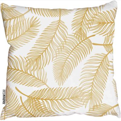 The Range Golden Tropical Palm Tree Leaves Outdoor Cushion - Yellow / 60cm
