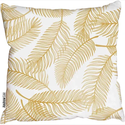 The Range Golden Tropical Palm Tree Leaves Outdoor Cushion - Yellow / 60cm