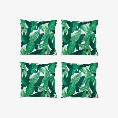 The Range Leaf Print Outdoor Cushion (Set of 4) - Green