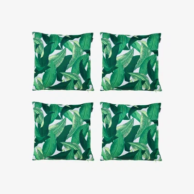 The Range Leaf Print Outdoor Cushion (Set of 4) - Green