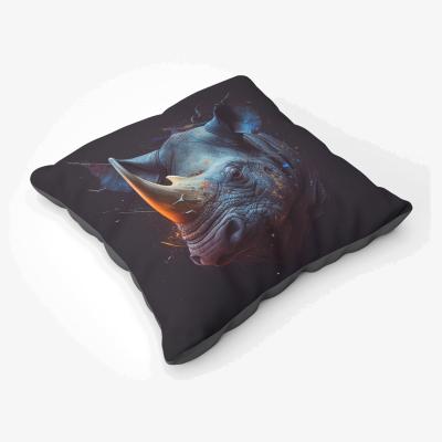 The Range Rhino Face Splashart Floor Cushion - Grey