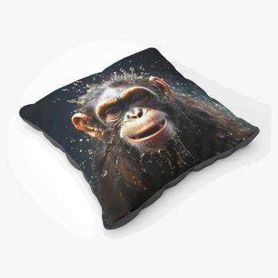 The Range Realistic Monkey Face Splashart Floor Cushion - Black