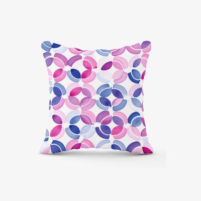 The Range Interlocking Pink Blue Shape Cushion - Pink / 45cm