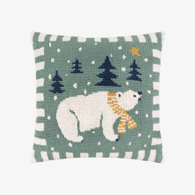 The Range Polar Bear Tufted Cushion - Frosty Blue / Feather