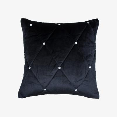 The Range Diamante Quilted Cushion 45 x 45cm - Black / Feather
