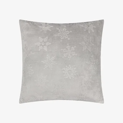 The Range Snowflakes Embossed Fleece Feather Filled Cushion - Grey